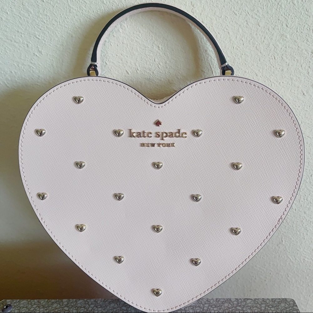 NWT Kate Spade love shack embellished stud heart purse crossbody valentines
